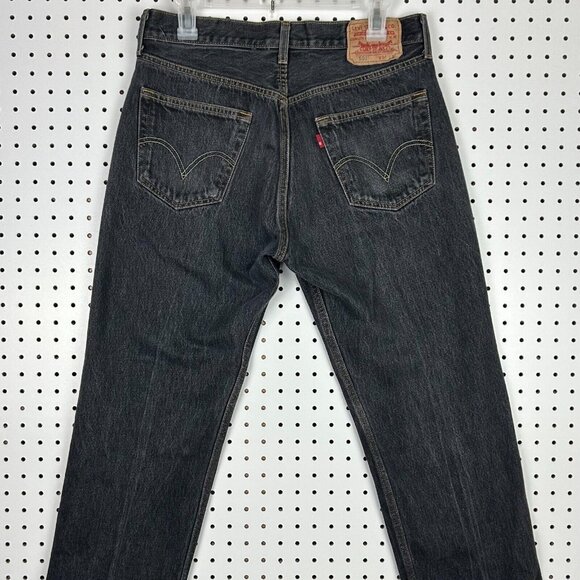 Levi's 501 Original Black Jeans Size 32x30 Straight Leg Skate Y2K Button Fly - Picture 2 of 9